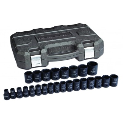 GearWrench 25-Piece 1/2 in Drive 6 Point Impact Socket Set Chrome Molybdenum Steel Manganese Phosphate Finish 84933N