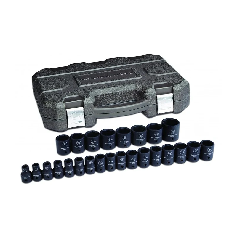 GearWrench 25-Piece 1/2 in Drive 6 Point Impact Socket Set Chrome Molybdenum Steel Manganese Phosphate Finish 84933N