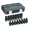 GearWrench 15-Piece 3/8 in Drive 6 Point Impact Socket Set Chrome Molybdenum Steel Manganese Phosphate Finish 84918N