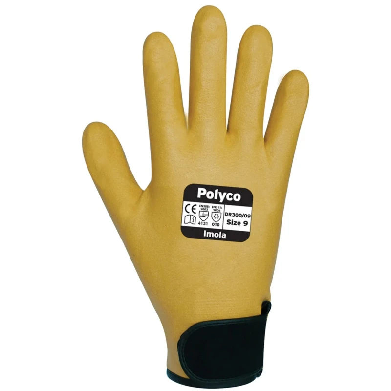 Polyco Healthline Imola Brown Nitrile Work Gloves Size 9 Nitrile Foam Coating DR300/09