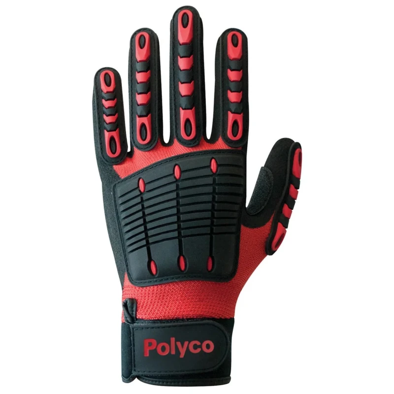 Polyco Healthline Multi Task E Red Nylon Work Gloves Size 9 Nitrile Foam Coating MTE/09