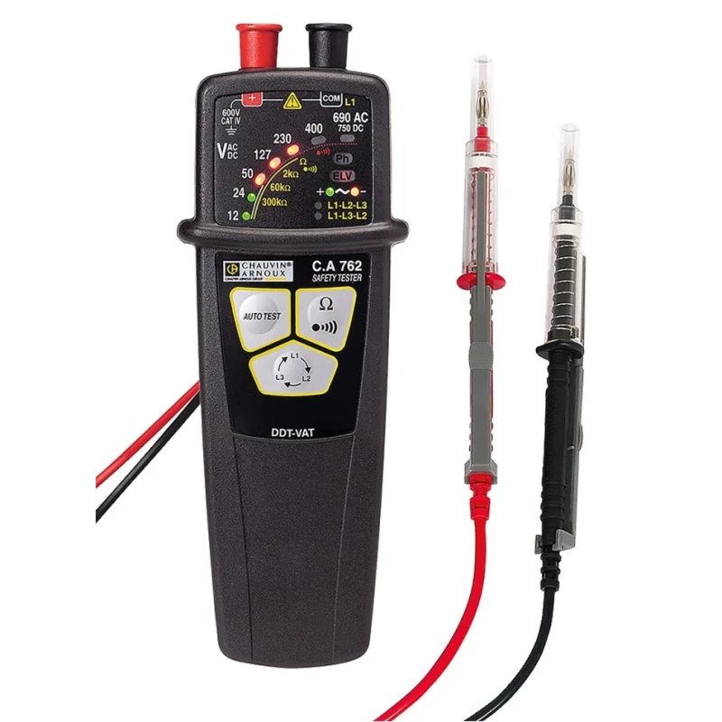 Chauvin Arnoux LED Voltage Tester 690 V AC, 750 V DC Continuity Check, Battery Powered CAT IV P01191762D