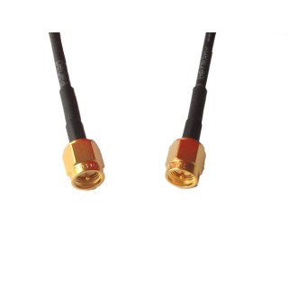 Telegartner SMA Series 500 mm RG174 50 Ω Black Polyvinyl Chloride Jacket Terminated Coaxial Cable RG174 