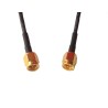 Telegartner SMA Series 500 mm RG174 50 Ω Black Polyvinyl Chloride Jacket Terminated Coaxial Cable RG174