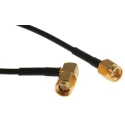 Telegartner SMA Series 500 mm Black Polyvinyl Chloride Jacket RG174 Coaxial Cable 50 Ω, Terminated RG174