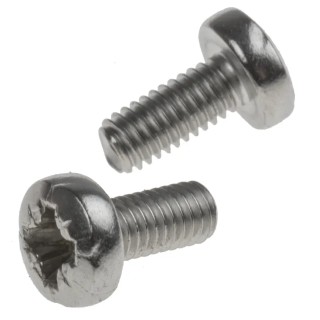 RS PRO Pozidriv Pan Stainless Steel Machine Screw M3.5 Thread 8mm Length A2 Grade 914-1507