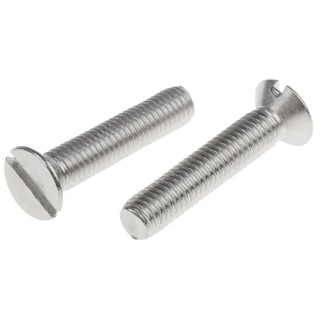 RS PRO Slot Countersunk Stainless Steel Machine Screw M8 40 mm A2 Plain Finish 914-1740