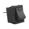RS PRO Illuminated DPST On-Off On-Off Rocker Switch Panel Panel Mount Polyester Housing Blue Actuator 20A 250V AC 914-3553
