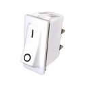 RS PRO SPST On-Off Rocker Switch Panel White Actuator 20A Contact Current 914-3588
