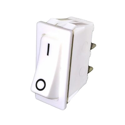 RS PRO SPST On-Off Rocker Switch Panel White Actuator 20A Contact Current 914-3588