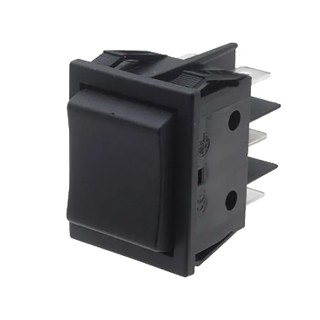 RS PRO Double Pole Double Throw DPDT On-Off-On (On)-Off-(On) Rocker Switch Panel IP66 Aluminium Black Actuator 16A 914-3581