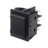 RS PRO Double Pole Double Throw DPDT On-Off-On (On)-Off-(On) Rocker Switch Panel IP66 Aluminium Black Actuator 16A 914-3581