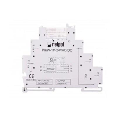 Relpol Interface Relay, DIN Rail Mount, 24V ac/dc Coil, SPDT Contact Configuration, 6A Switching Current PIR6W