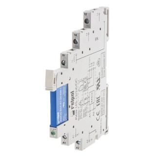 Relpol Interface Relay with PIR6W Series 24V ac/dc Coil, SPDT Contact, DIN Rail Mount, 1.2A Current 