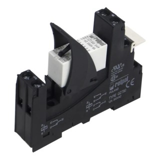 Relpol RM2 Series Electromechanical Interface Relay DIN Rail Mount 24V Coil SPDT RM2-00T-24D