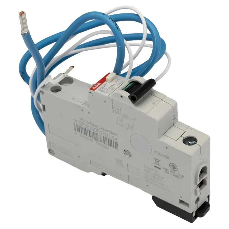 ABB Residual Current Circuit Breaker with Overload Protection 25A 1-Pole 30mA Trip 2CSR255051R1254 DSE201 C25 AC30 - N Blue