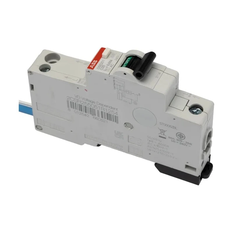 ABB Residual Current Circuit Breaker with Overload Protection 25A 1-Pole 30mA Trip 2CSR255051R1254 DSE201 C25 AC30 - N Blue