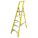 RS PRO Fibreglass 5 Steps Step Ladder, 1.18 m Platform Height, 1.99 m Open Length, Load Capacity 150 kg 914-3471
