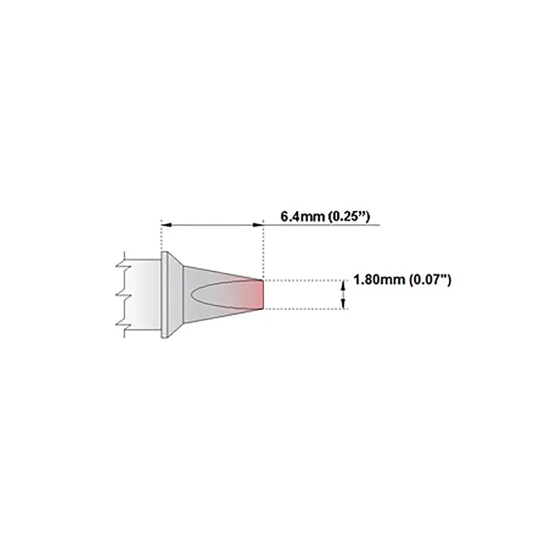 Thermaltronics 1.8 mm Straight Chisel 6.4 mm Soldering Iron Tip M8CP201