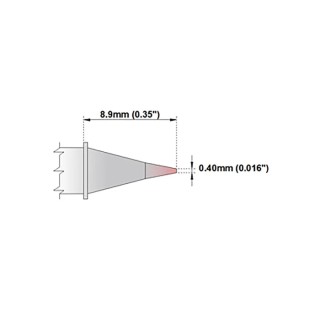 Thermaltronics 0.4 mm Straight Conical 8.9 mm Soldering Iron Tip M8CP302