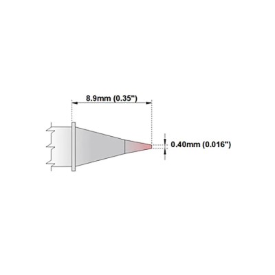 Thermaltronics 0.4 mm Straight Conical 8.9 mm Soldering Iron Tip M8CP302
