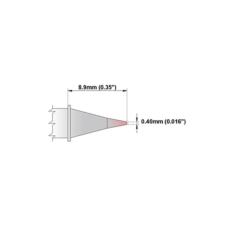 Thermaltronics 0.4 mm Straight Conical 8.9 mm Soldering Iron Tip M8CP302