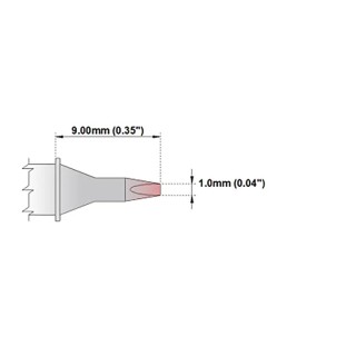 Thermaltronics 1 mm Straight Chisel 9 mm Soldering Iron Tip for use with MX-500, MX-5000, TMT-9000S-2, TMT-9000S-1 M6CH178