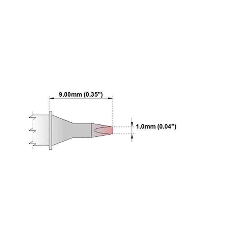 Thermaltronics 1 mm Straight Chisel 9 mm Soldering Iron Tip for use with MX-500, MX-5000, TMT-9000S-2, TMT-9000S-1 M6CH178