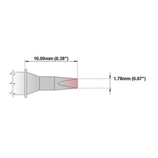 Thermaltronics 1.78 mm Straight Chisel 10 mm Soldering Iron Tip PM75CH176