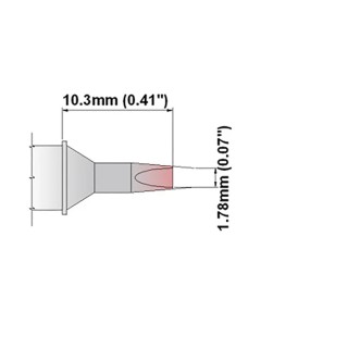 Thermaltronics 1.78 mm Straight Chisel 10.3 mm Soldering Iron Tip S75CH016