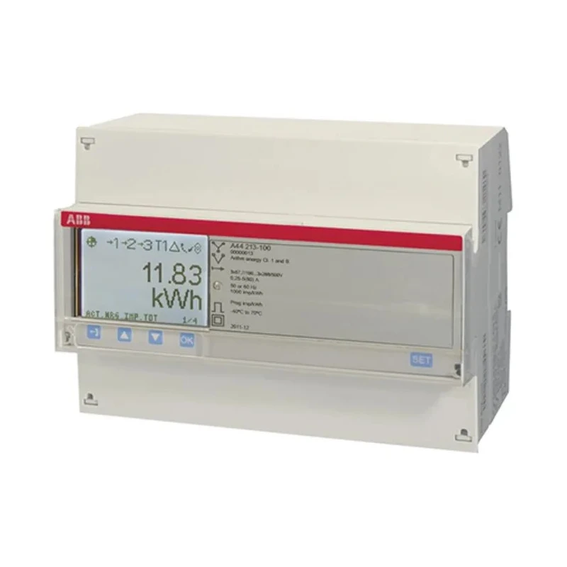 ABB 3 Phase Electromechanical LCD Energy Meter, Series A, Class 1 Accuracy, 97mm x 123mm Cutout 2CMA170535R1000 A44 213-100