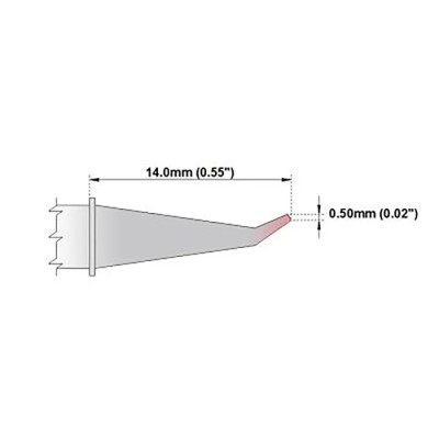 Thermaltronics 0.5 mm Bent Sharp 14 mm Soldering Iron Tip PM75SB276 for MFR-PS1K, MFR-PS2200, MFR-PS1100, MFR-PS2K