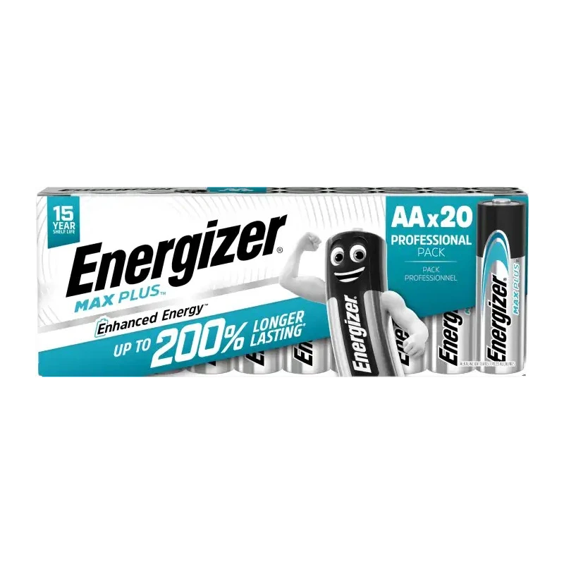 Energizer Energizer MAX PLUS Alkaline Zinc Manganese Dioxide AA Battery 1.5 V 2.5Ah 20 Pack 7638900423372
