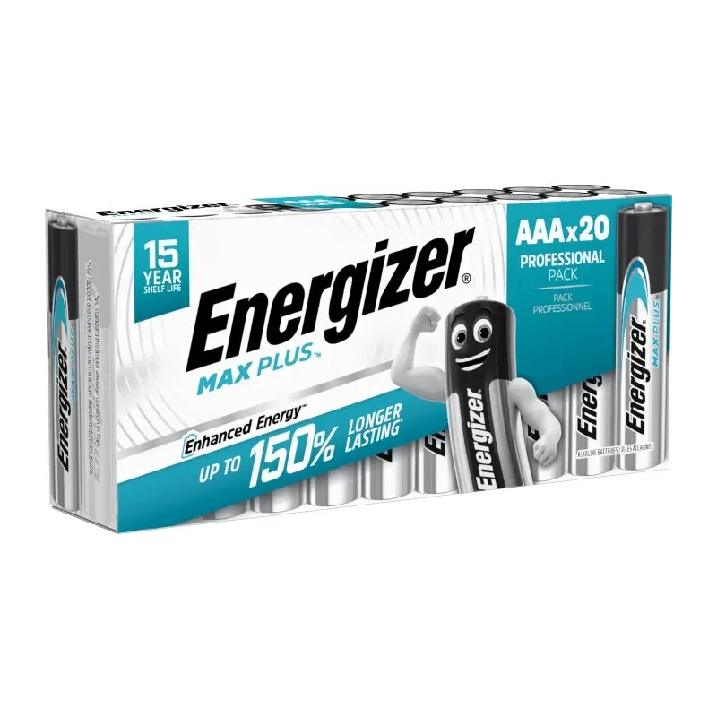 Energizer Energiser MAX PLUS Zinc Manganese Dioxide AAA Battery 1.5 V 1.2Ah 20 Pack 7638900423174