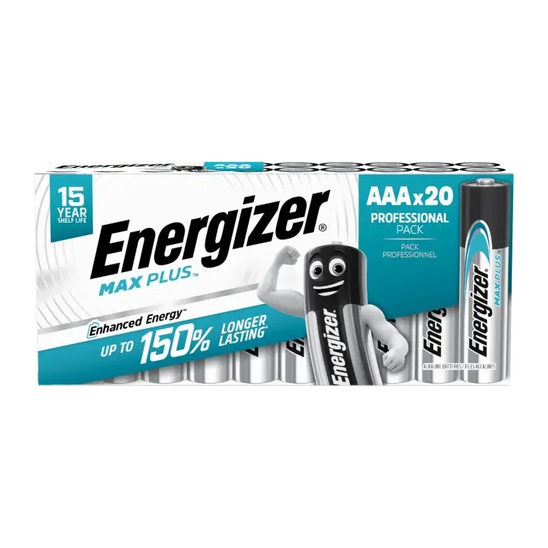 Energizer Energiser MAX PLUS Zinc Manganese Dioxide AAA Battery 1.5 V 1.2Ah 20 Pack 7638900423174