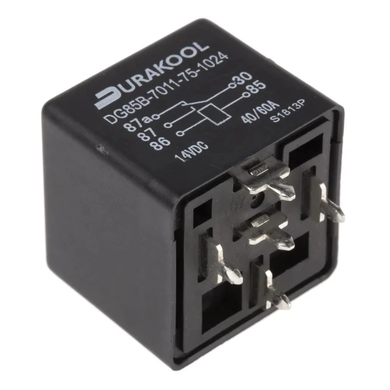 Durakool Power Relay with 24V DC Coil, 60A Switching Current, SPDT Contact Configuration DG85B-7011-75-1024
