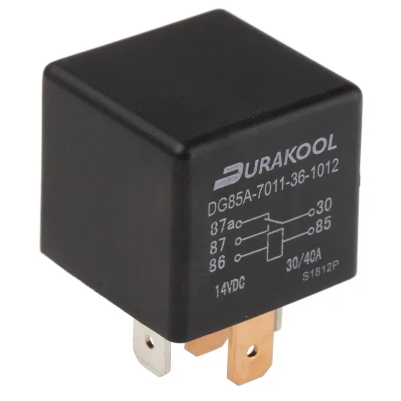 Durakool Power Relay, 12V dc Coil, 40A Switching Current, SPDT DG85A-7011-36-1012
