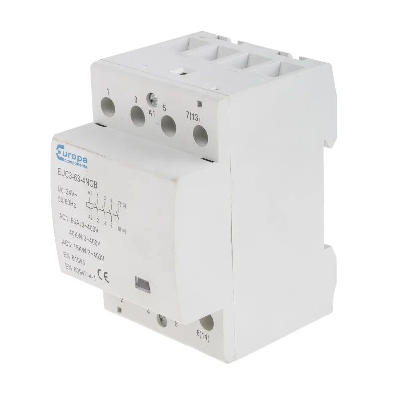 Europa 24V AC Coil 4-Pole 63A Motor Control Contactor EUC3-63-4NOB