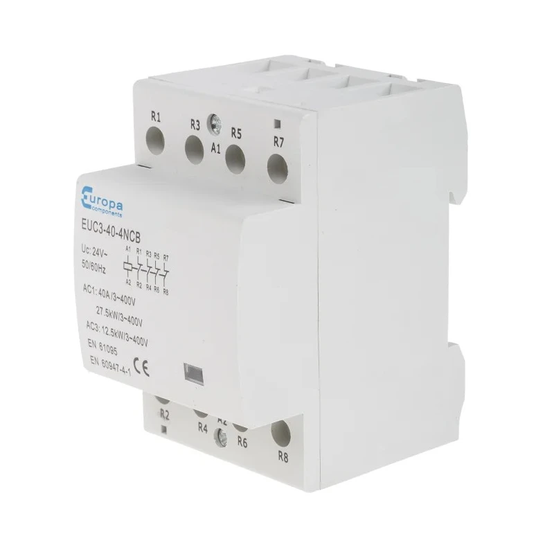 Europa 24V AC Coil 4-Pole Motor Control Contactor 40A 12.5kW 4 NC EUC3-40-4NCB