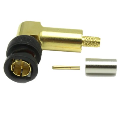 COAX Connectors BNC Series Coaxial Connector Cable Male BNC 75 Ω Right Angle Body Crimp 10-104-W66-FA