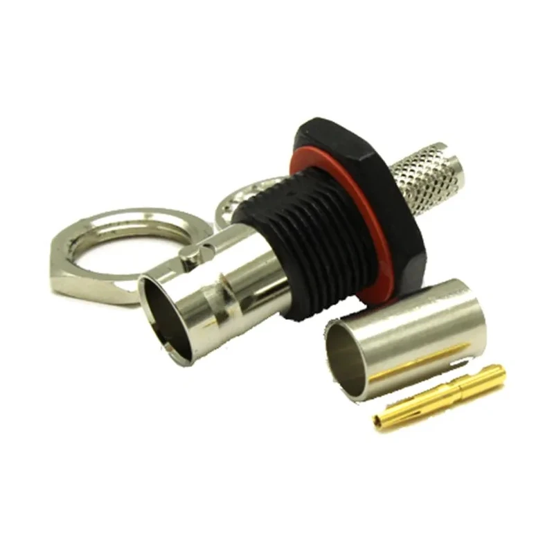 COAX Connectors BNC Series Coaxial Connector Panel Mount Female BNC 75 Ω Straight Body Crimp 10-258-B36-FB