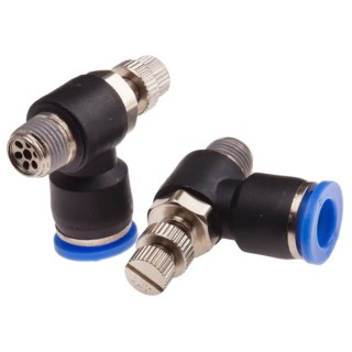 RS PRO Flow Controller Speed Controller Tube 1/8 in Threaded Inlet 8 mm Outlet 15 bar Operating Pressure 916-0956
