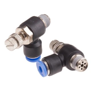 RS PRO Meter Out Control Speed Controller Tube , 4 mm Tube Outlet, 1/8 in Threaded Inlet, Maximum Outlet Pressure 916-0959