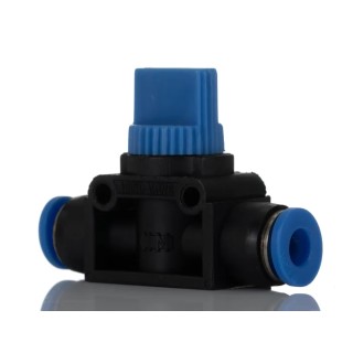 RS PRO Pneumatic Manual Control Valve Rotary Knob 8 mm, 2 Positions, 2 Ports, Blue Switch, Polyoxymethylene Body 916-0962