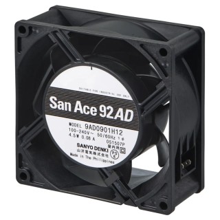 Sanyo Denki San Ace 9AD Series Low Power AC to DC Axial Fan, 100V AC / 240V AC, 4.5 W, 80 mA, 90 m³/h, 3850 RPM 9AD0901H121