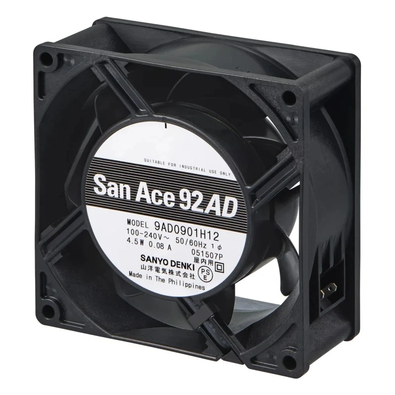 Sanyo Denki San Ace 9AD Series Low Power AC to DC Axial Fan, 100V AC / 240V AC, 4.5 W, 80 mA, 90 m³/h, 3850 RPM 9AD0901H121