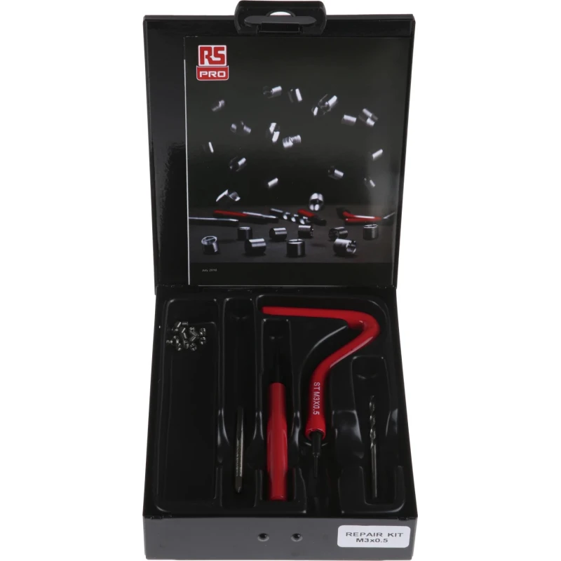 RS PRO 9 Piece Thread Repair Kit Metric M3 3.1 mm HSS Drill Piece and M3 x 0.5 HSS Sti Tap 917-2498