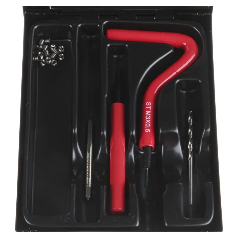 RS PRO 9 Piece Thread Repair Kit Metric M3 3.1 mm HSS Drill Piece and M3 x 0.5 HSS Sti Tap 917-2498