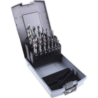 RS PRO Tap & Drill Set Machine Tap, Metric Standard, Thread Size M3 x M12, HSS Material, ISO 529 DIN 338 917-2609
