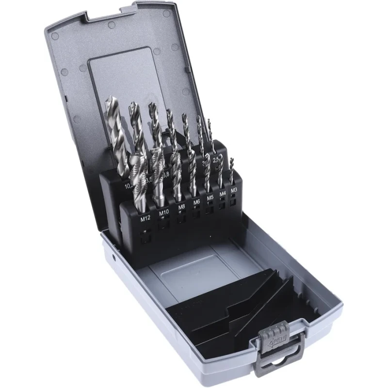 RS PRO Tap & Drill Set Machine Tap, Metric Standard, Thread Size M3 x M12, HSS Material, ISO 529 DIN 338 917-2609